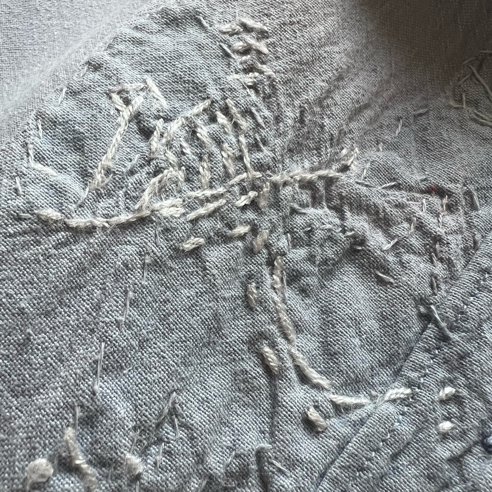 Passports Of Pier 1 Imports Vintage Chambray Button Up Animal Appliqués Size S - Picture 14 of 15
